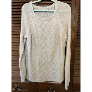 SONOMA Cream/Tan Soft Knit Sweater (Size XXL)